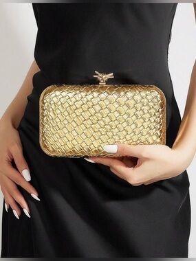 Gold Woven Evening Clutch - NWT